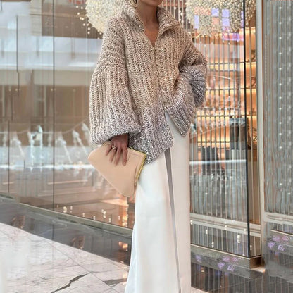 Elegant and comfortable sequined V-neck sweater