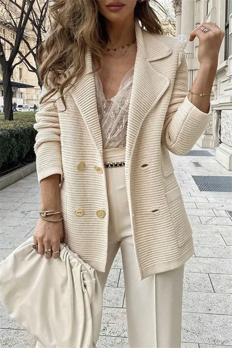 Solid Color Casual Short Suit Jacket