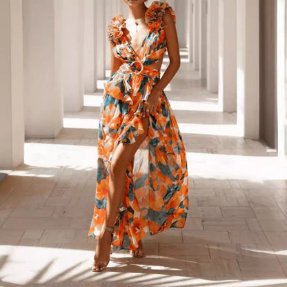 Fashion printed long dress